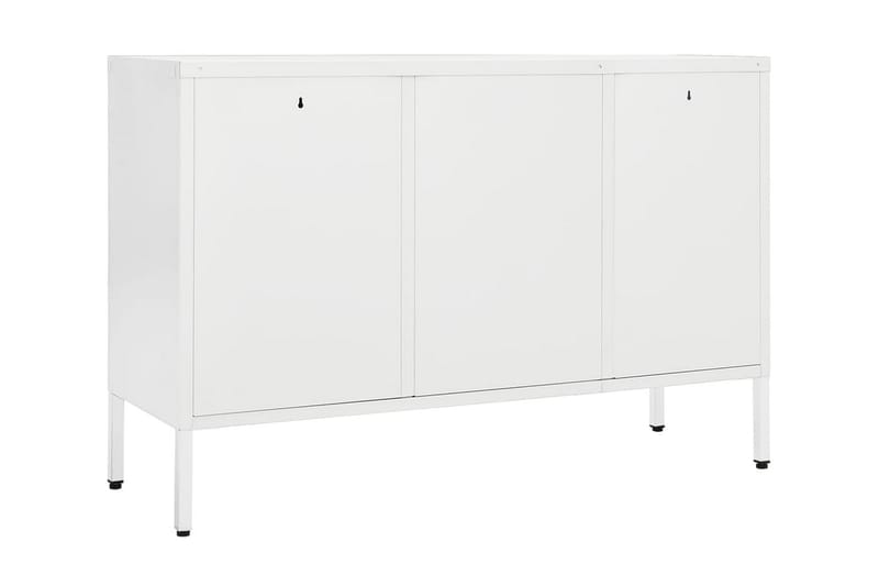 Skänk vit 105x35x70 cm stål och härdat glas - Vit - Förvaring - Förvaringsmöbler - Skänkar & sideboards