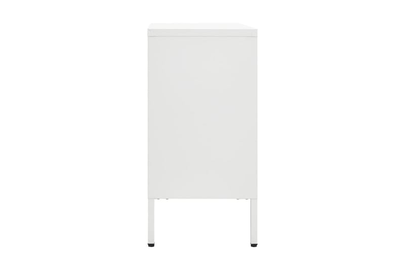 Skänk vit 105x35x70 cm stål och härdat glas - Vit - Förvaring - Förvaringsmöbler - Skänkar & sideboards