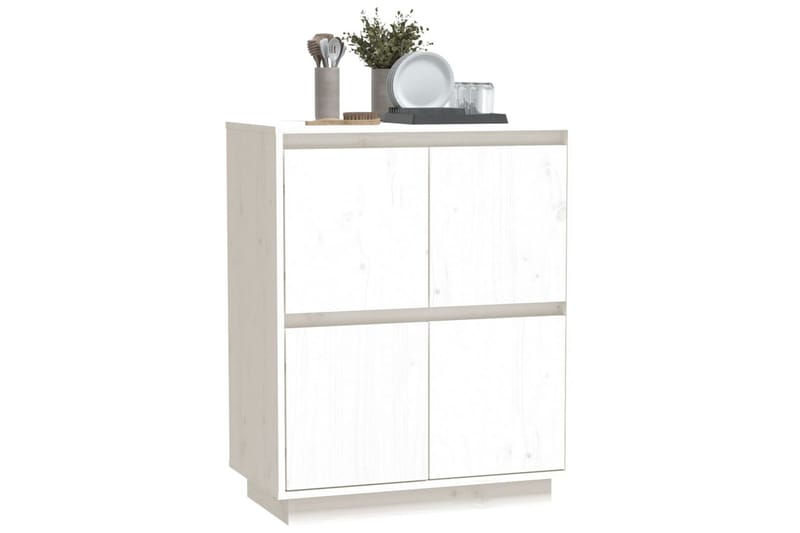 Skänk vit 60x34x75 cm massiv furu - Vit - Förvaring - Förvaringsmöbler - Skänkar & sideboards