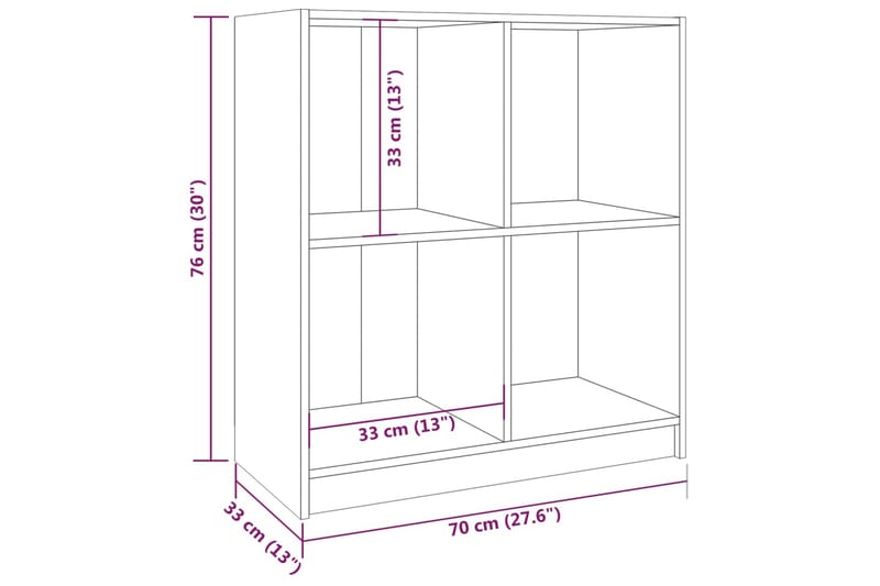 Skänk vit 70x33x76 cm massivt furuträ - Vit - Skänkar & sideboards