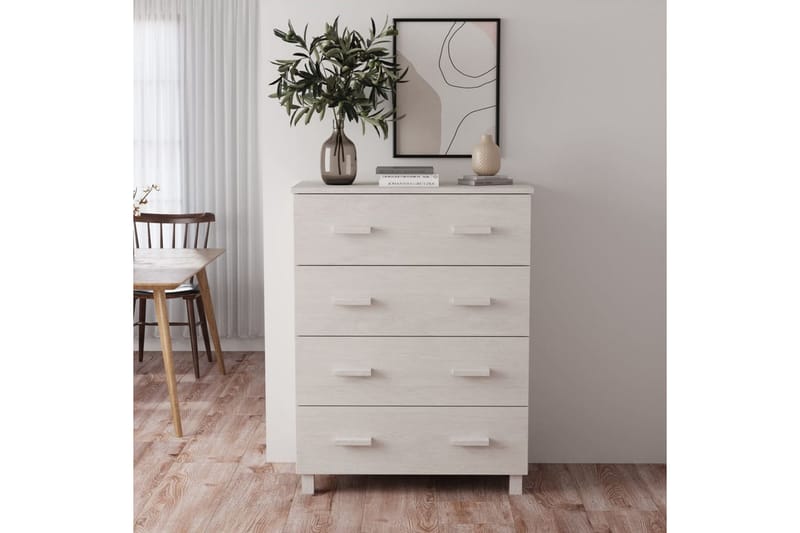 Skänk vit 79x40x103,5 cm massiv furu - Vit - Skänkar & sideboards