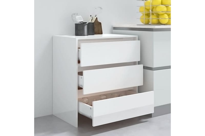 Skänk vit högglans 70x41x75 cm spånskiva - Vit högglans - Förvaring - Förvaringsmöbler - Skänkar & sideboards