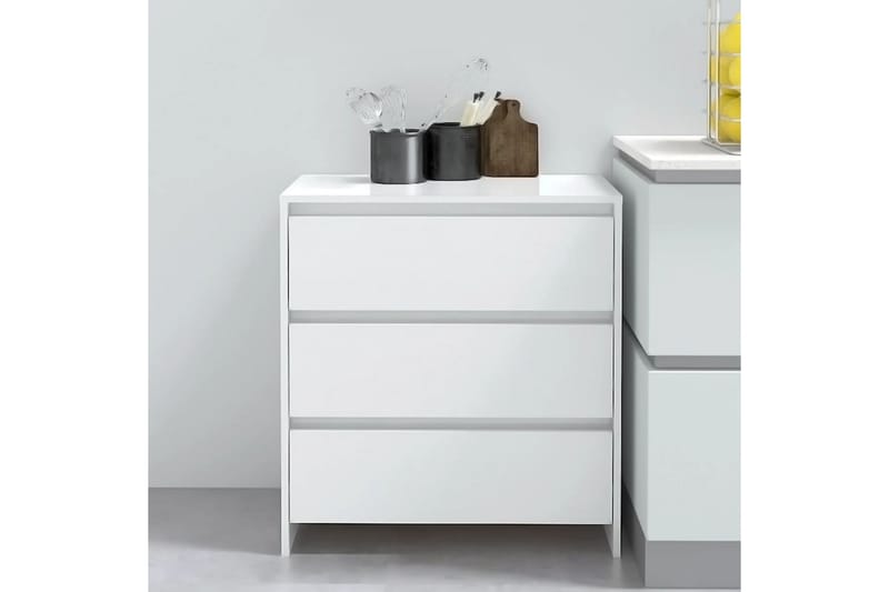 Skänk vit högglans 70x41x75 cm spånskiva - Vit högglans - Förvaring - Förvaringsmöbler - Skänkar & sideboards