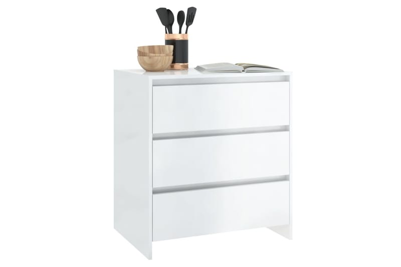 Skänk vit högglans 70x41x75 cm spånskiva - Vit högglans - Förvaring - Förvaringsmöbler - Skänkar & sideboards