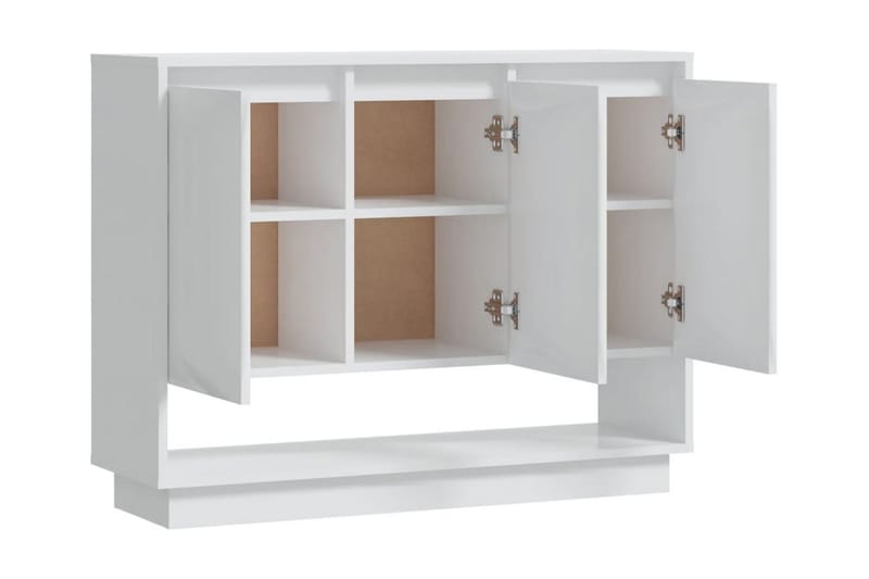 Skänk vit högglans 97x31x75 cm spånskiva - Vit högglans - Förvaring - Förvaringsmöbler - Skänkar & sideboards