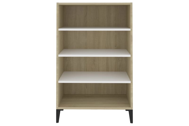 Skänk vit och sonoma-ek 57x35x90 cm spånskiva - Vit - Förvaring - Förvaringsmöbler - Skänkar & sideboards