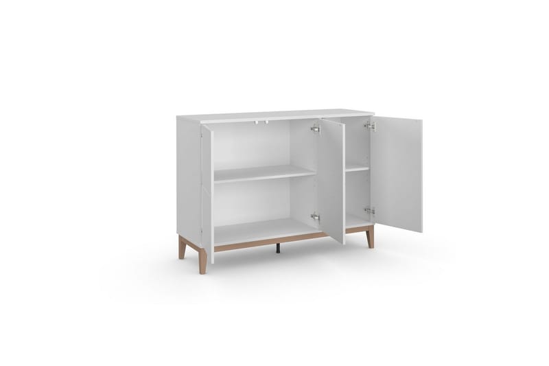 Skänk Pelle 120x41x85 cm, Vit/Wotan ek - 120x41x85 cm, Vit/Wotan ek - Förvaring - Förvaringsmöbler - Skänkar & sideboards