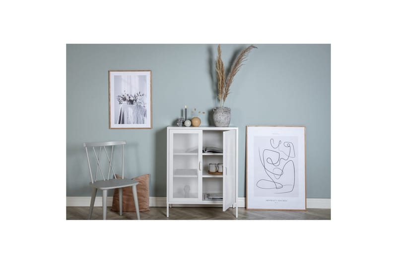 Skåp Misha - Vit, 40x80x102 - Förvaring - Förvaringsmöbler - Byrå