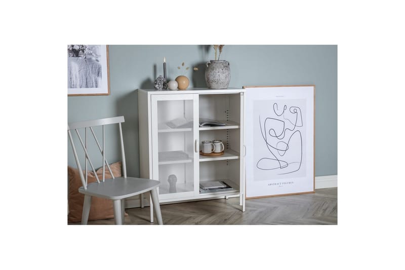 Skåp Misha - Vit, 40x80x102 - Förvaring - Förvaringsmöbler - Byrå