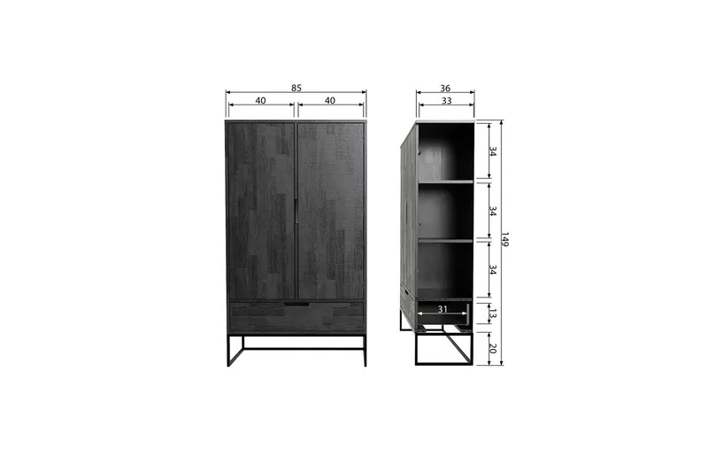 Skåp Silas 2-dörrar - Beige - Förvaring - Förvaringsmöbler - Byrå