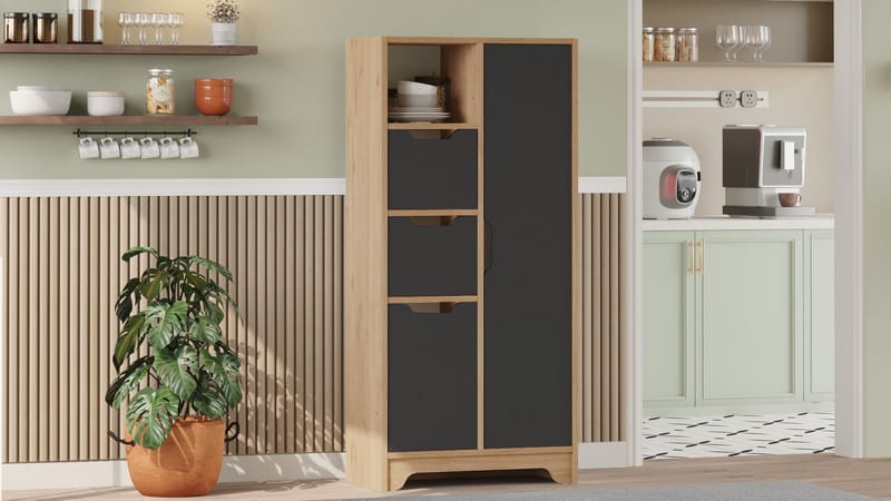 Solor Förvaringsskåp 140 cm - Ek/Antracit - Förvaring - Förvaringsmöbler - Byrå