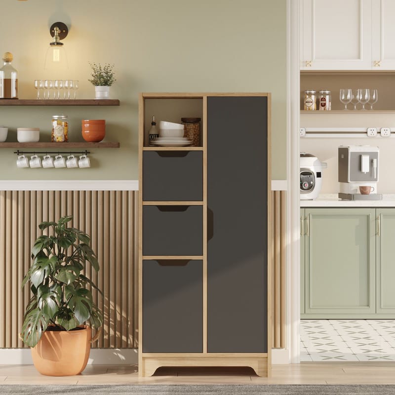 Solor Förvaringsskåp 140 cm - Ek/Antracit - Förvaring - Förvaringsmöbler - Byrå