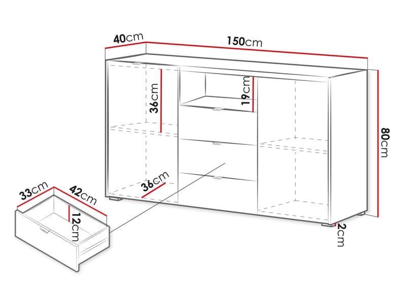Sovren Byrå 150 cm - Brun - Förvaring - Förvaringsmöbler - Byrå