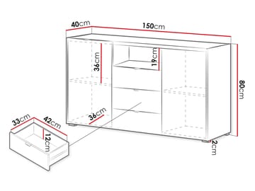 Sovren Byrå 150 cm - Brun - Förvaring - Förvaringsmöbler - Byrå