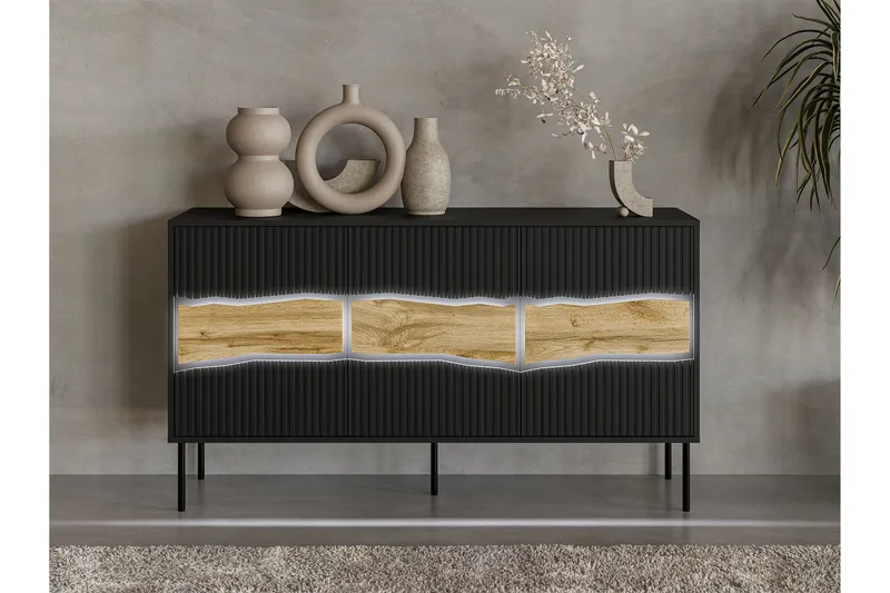 Stintino Skänk 144x40 cm - Svart/Brun - Förvaring - Förvaringsmöbler - Skänkar & sideboards