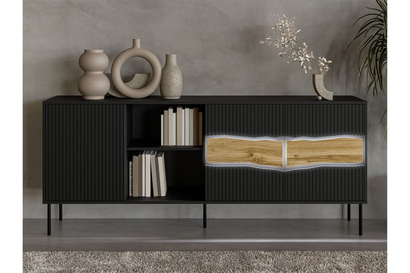 Stintino Skänk 190x40 cm - Svart/Brun - Förvaring - Förvaringsmöbler - Skänkar & sideboards