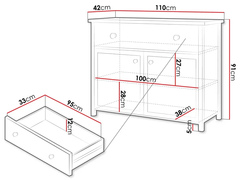 Storys Förvaringsskåp 110x91 cm - Beige, ek - Förvaring - Förvaringsmöbler - Skänkar & sideboards