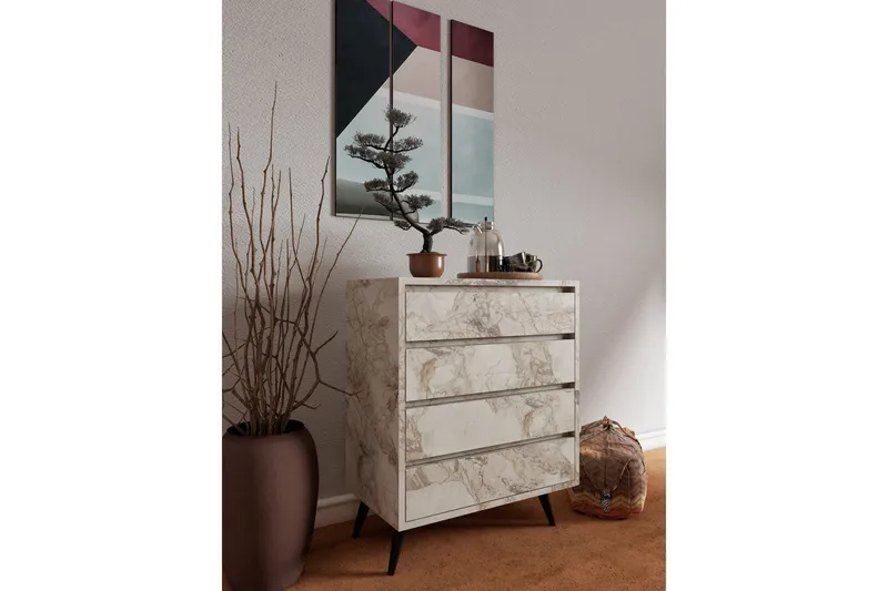 Suvera Byrå 70 cm - Vit marmor - Förvaring - Förvaringsmöbler - Byrå