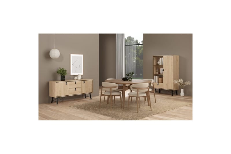 Tadami Skänk 150x40 cm i Trä med Metallben - Beige - Förvaring - Förvaringsmöbler - Skänkar & sideboards