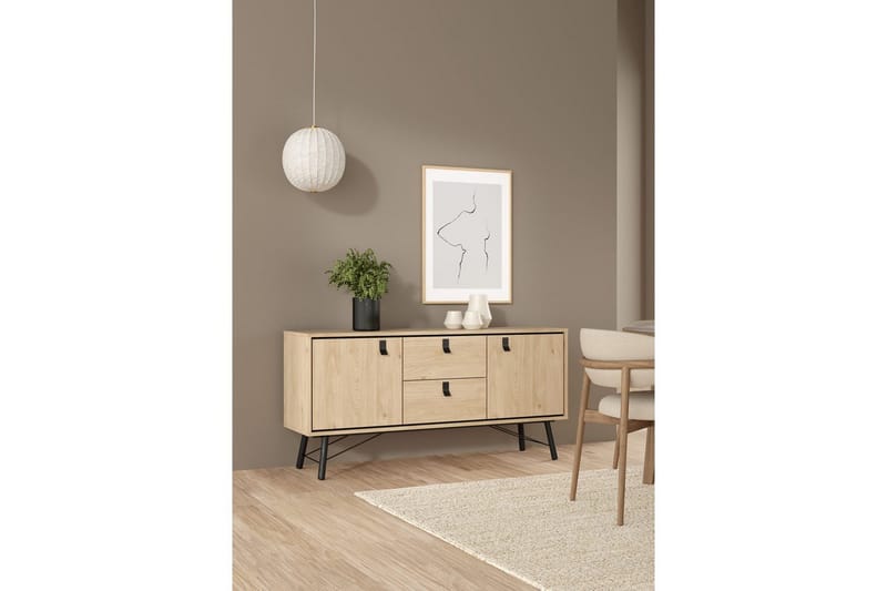 Tadami Skänk 150x40 cm i Trä med Metallben - Beige - Förvaring - Förvaringsmöbler - Skänkar & sideboards