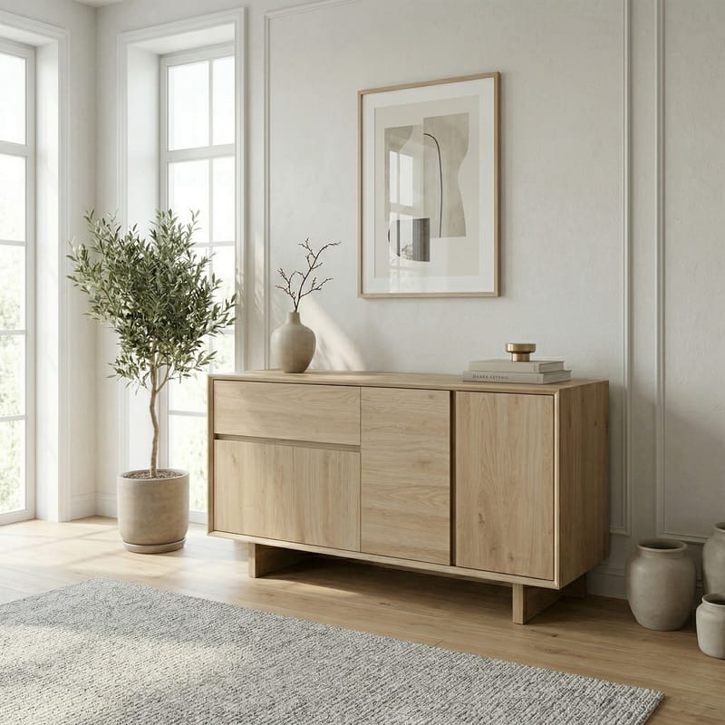 Tavon Konsol 146x76x45 cm - Naturlig ek - Förvaring - Förvaringsmöbler - Skänkar & sideboards