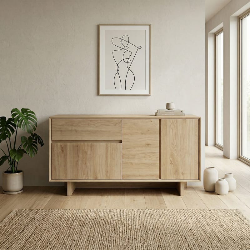 Tavon Konsol 146x76x45 cm - Naturlig ek - Förvaring - Förvaringsmöbler - Skänkar & sideboards