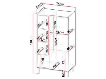 Tavrin Highboard 140 cm - Svart - Förvaring - Förvaringsmöbler - Byrå