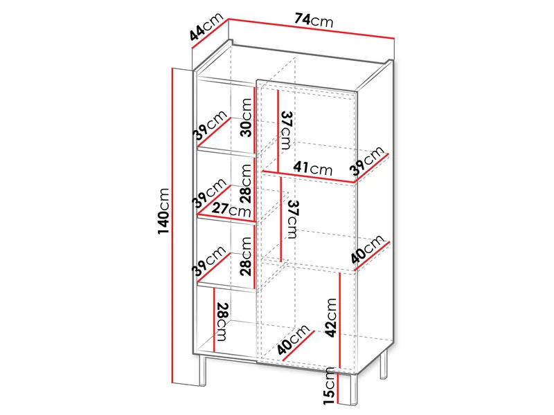 Tavrin Highboard 140 cm - Svart - Förvaring - Förvaringsmöbler - Byrå