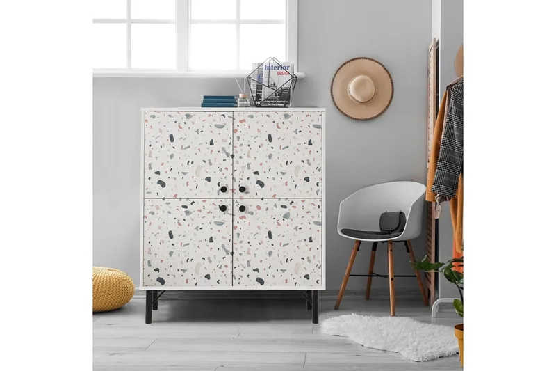 Terrazzo Highboard 95x111 cm Vit - Hanah Home - Förvaring - Förvaringsmöbler - Byrå