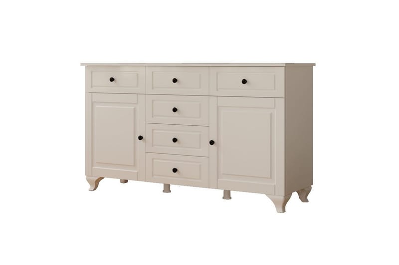 Thoro Hörnbyrå 130 cm, Matt Vit