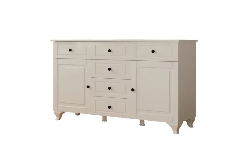 Thoro Hörnbyrå 130 cm, Matt Vit