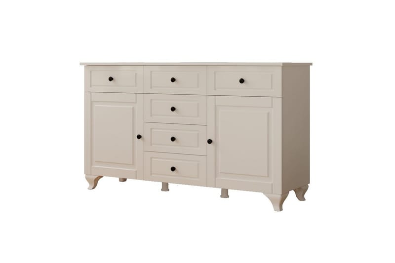 Thoro Hörnbyrå 130 cm, Matt Vit