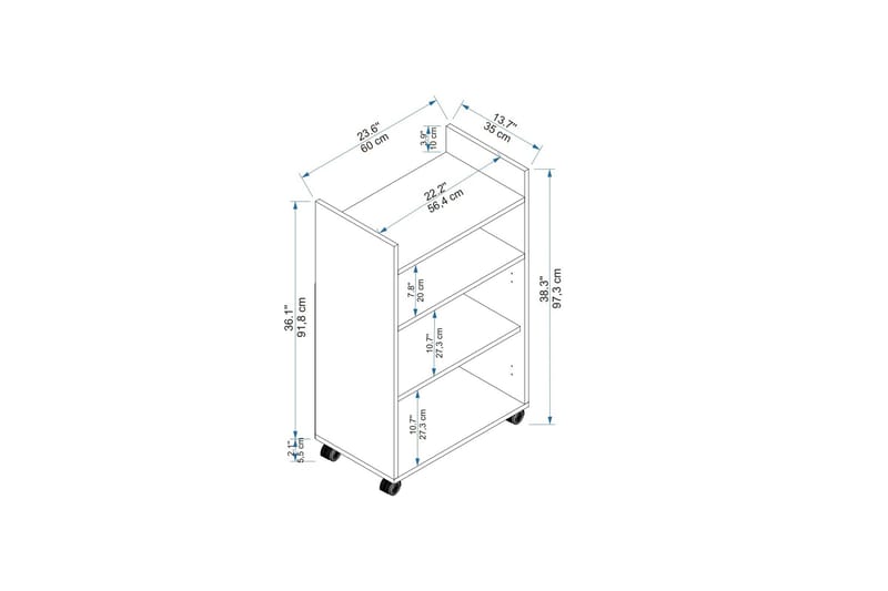 Tiraki Skåpsbyrå - Trä/Vit - Förvaring - Förvaringsmöbler - Byrå