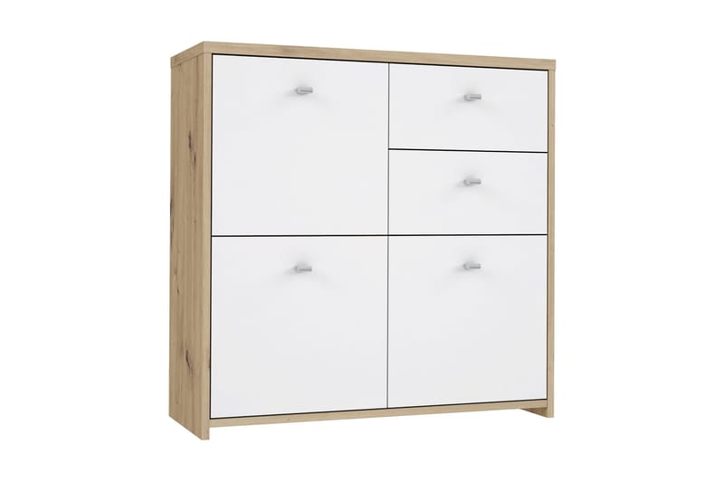Toledor Sideboard 2 Lådor 74x77 cm, Brun/Vit