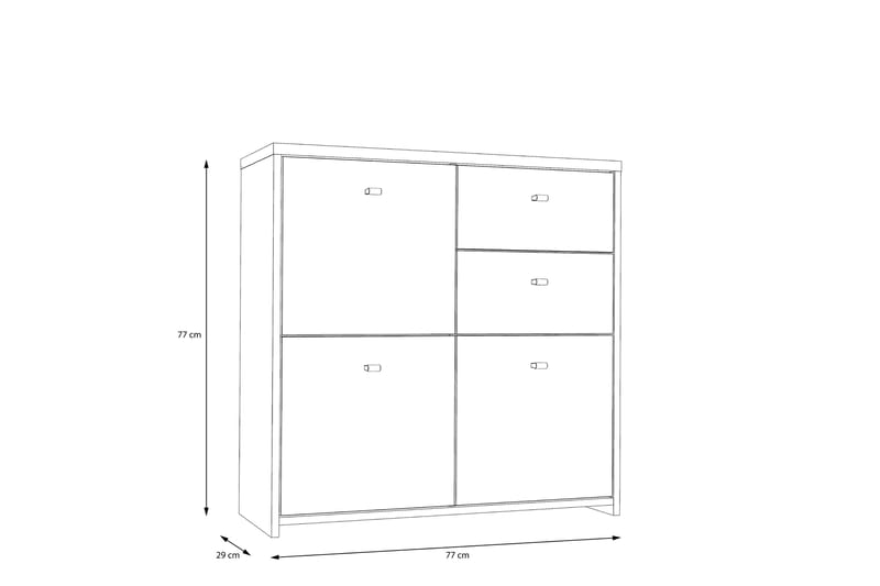 Toledor Sideboard 2 Lådor 74x77 cm - Brun/Vit - Förvaring - Förvaringsmöbler - Skänkar & sideboards