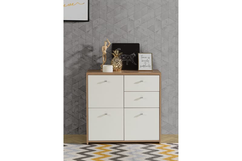 Toledor Sideboard 2 Lådor 74x77 cm - Brun/Vit - Förvaring - Förvaringsmöbler - Skänkar & sideboards