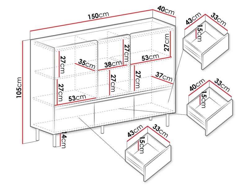 Travic Skänk 150 cm - Förvaring - Förvaringsmöbler - Byrå