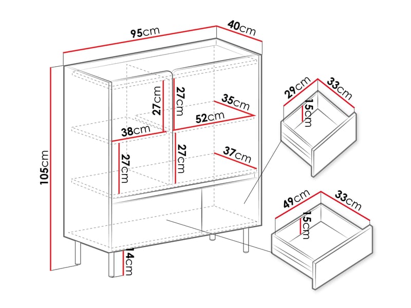 Travic Skänk 95 cm - Förvaring - Förvaringsmöbler - Byrå