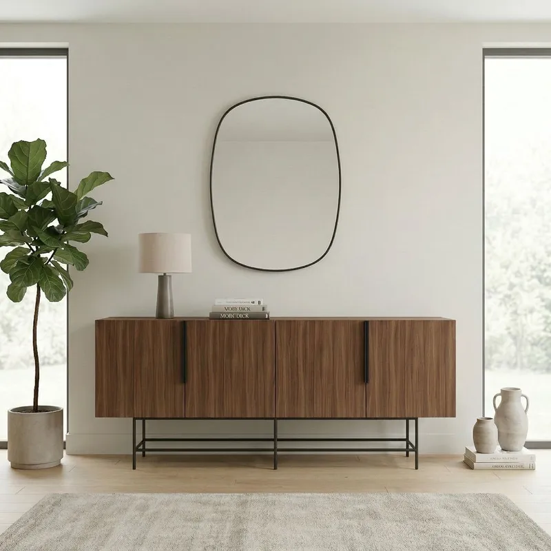 Truvia Konsol 200x77,9x40 cm - Milano Walnut och svart - Förvaring - Förvaringsmöbler - Skänkar & sideboards