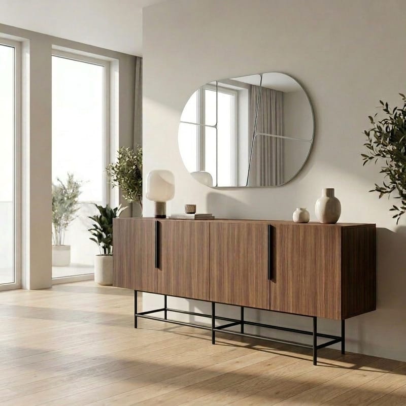 Truvia Konsol 200x77,9x40 cm - Milano Walnut och svart - Förvaring - Förvaringsmöbler - Skänkar & sideboards