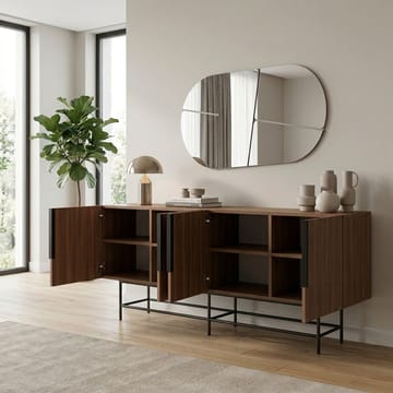 Truvia Konsol 200x77,9x40 cm - Milano Walnut och svart - Förvaring - Förvaringsmöbler - Skänkar & sideboards