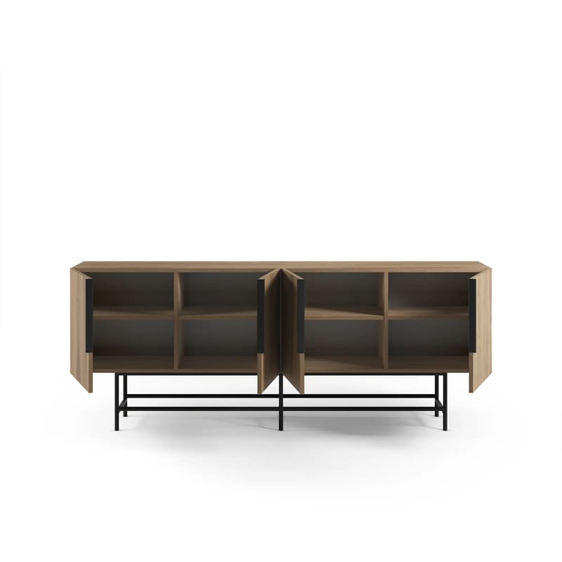 Truvia Konsol 200x77,9x40 cm - Milano Walnut och svart - Förvaring - Förvaringsmöbler - Skänkar & sideboards