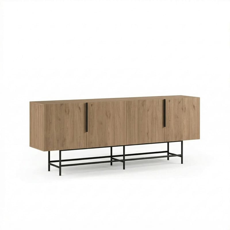 Truvia Konsol 200x77,9x40 cm, Natural Oak och svart