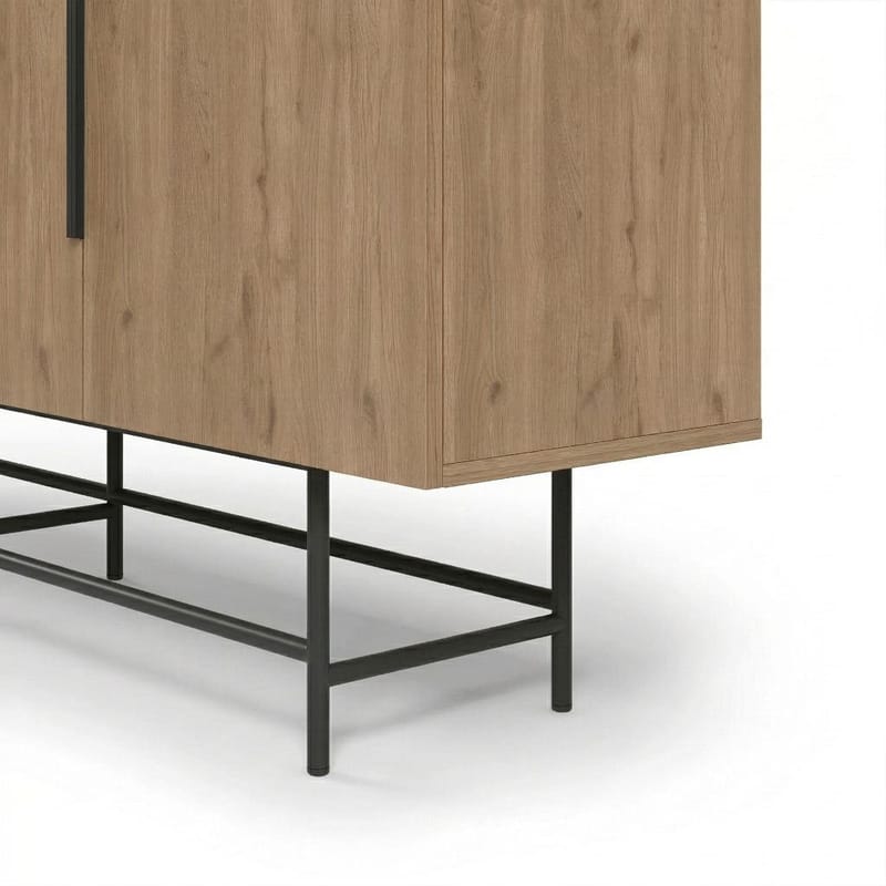 Truvia Konsol 200x77,9x40 cm - Natural Oak och svart - Förvaring - Förvaringsmöbler - Skänkar & sideboards
