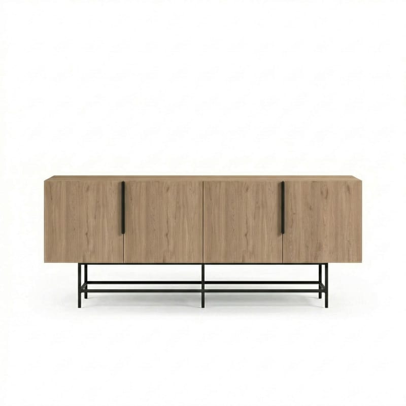 Truvia Konsol 200x77,9x40 cm - Natural Oak och svart - Förvaring - Förvaringsmöbler - Skänkar & sideboards