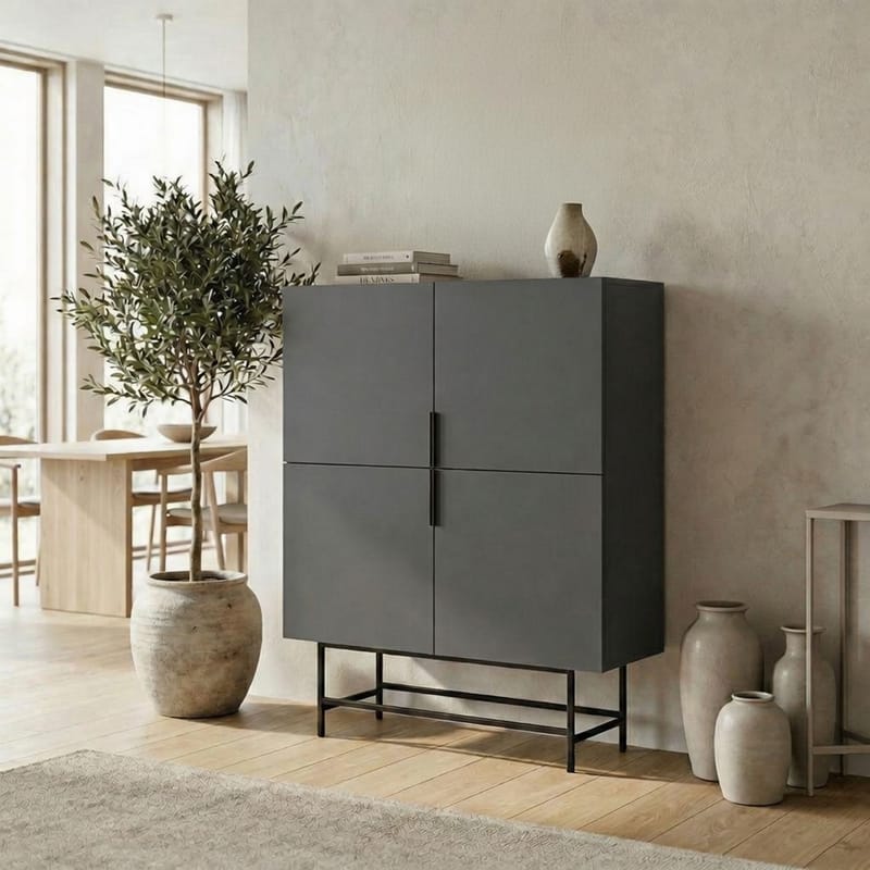 Truvia Sideboard 100x128x40 cm - Antracit/Svart - Förvaring - Förvaringsmöbler - Skänkar & sideboards