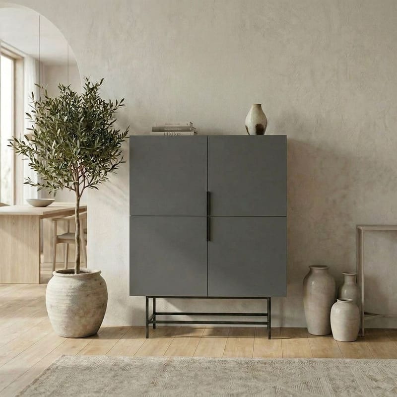 Truvia Sideboard 100x128x40 cm - Antracit/Svart - Förvaring - Förvaringsmöbler - Skänkar & sideboards