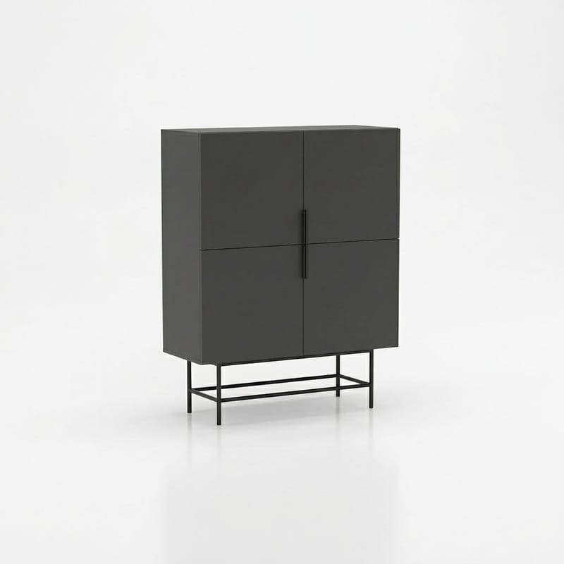 Truvia Sideboard 100x128x40 cm, Antracit/Svart
