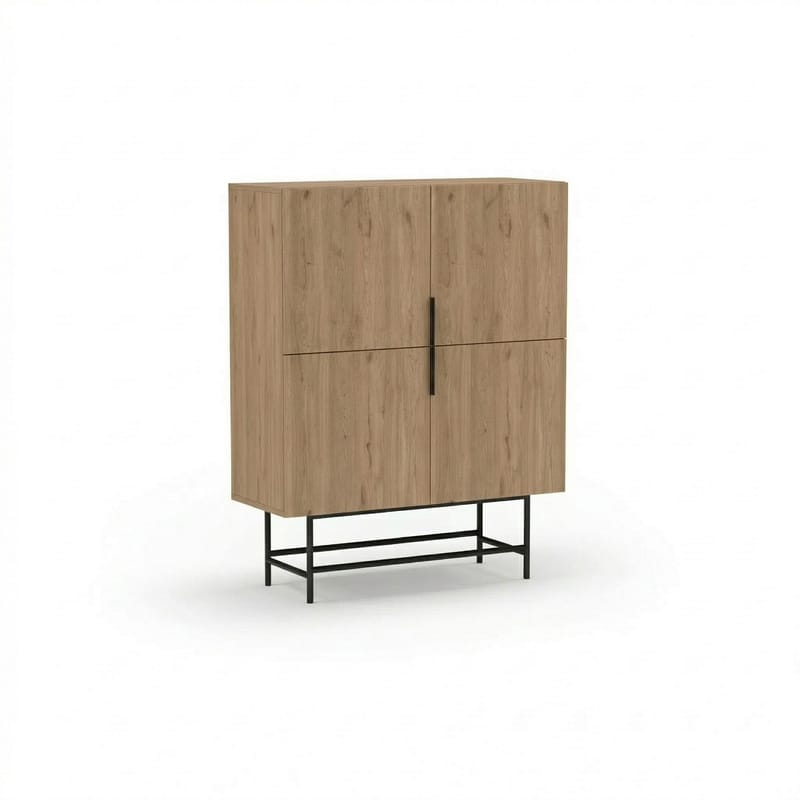 Truvia Sideboard 100x128x40 cm - naturlig ek svart - Förvaring - Förvaringsmöbler - Skänkar & sideboards