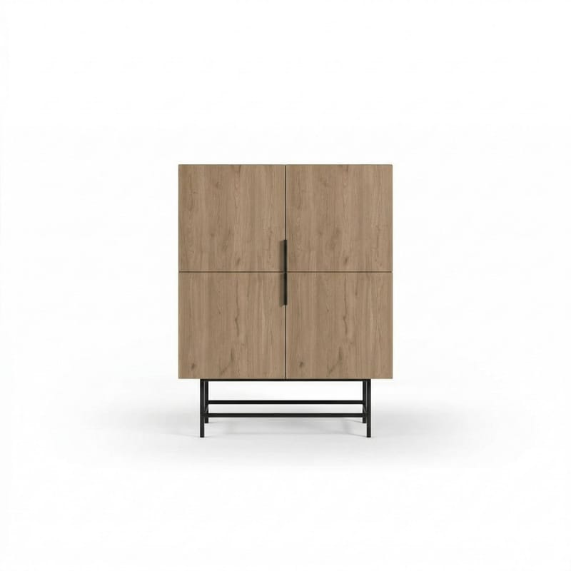 Truvia Sideboard 100x128x40 cm - naturlig ek svart - Förvaring - Förvaringsmöbler - Skänkar & sideboards